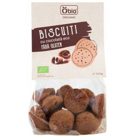 Biscuiti cu ciocolata fara gluten, eco-bio, 100g - Obio