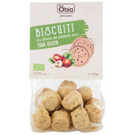 Biscuiti cu alune de padure fara gluten, eco-bio, 100g - Obio