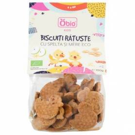 Biscuiti ratuste cu spelta si mere, eco-bio, 100g - Obio