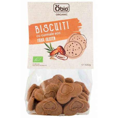 Biscuiti cu curmale, fara gluten, eco-bio, 100g - Obio