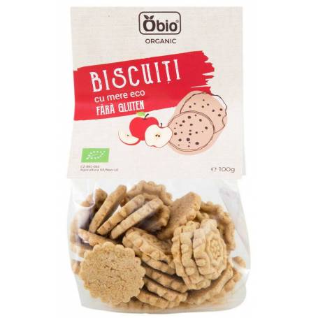 Biscuiti cu mere, fara gluten, eco-bio, 100g - Obio