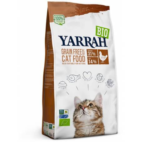 Hrana uscata pentru pisici, cu peste, 31% proteina si 14% grasimi, fara cereale eco-bio, 2.4kg - Yarrah