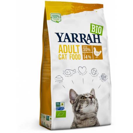 Hrana uscata pentru pisici adult, cu carne de pui, 30% proteina si 14% grasimi, eco-bio, 2.4kg - Yarrah