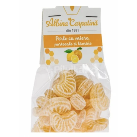 Perle cu miere, portocale si lamaie, 100g - Apicola Pastoral Georgescu
