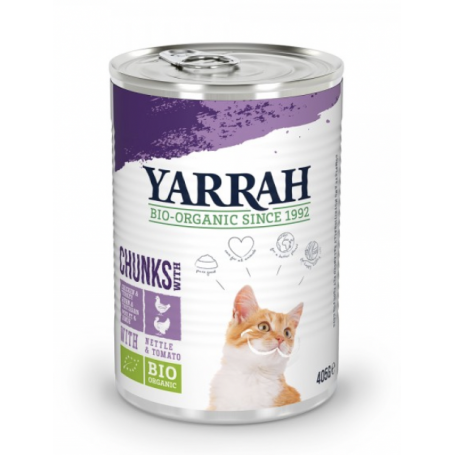 Bucati de hrama cu carne de pui si curcan pentru pisici, 405g - Yarrah