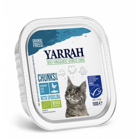 Hrana bio cu carne de pui si peste pentru pisici, 100g - Yarrah