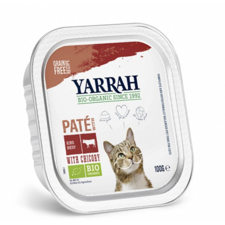 Hrana bio pate cu carne de vita si pui pentru pisici, 100g - Yarrah