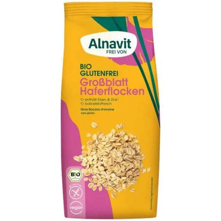 Fulgi de ovaz mari, fara gluten, eco-bio, 450g - Alnavit