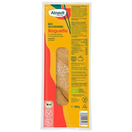 Bagheta, fara gluten, precoapta, eco-bio, 200g - Alnavit