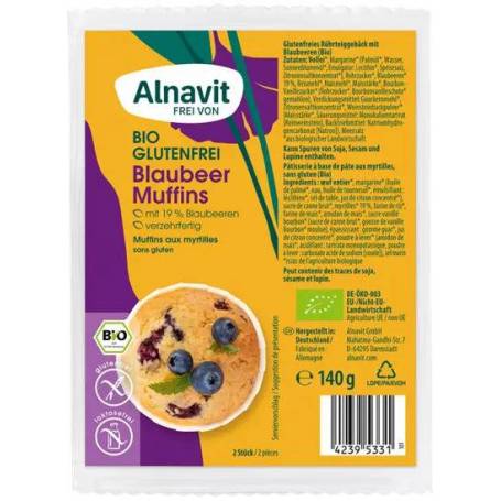 Briose cu afine, fara gluten, eco-bio, 125g - Alnavit