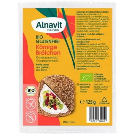 Chifle cu seminte fara gluten, precoapte, eco-bio, 125g - Alnavit