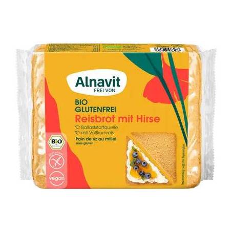 Paine cu orez si mei fara gluten, eco-bio, 375g - Alnavit