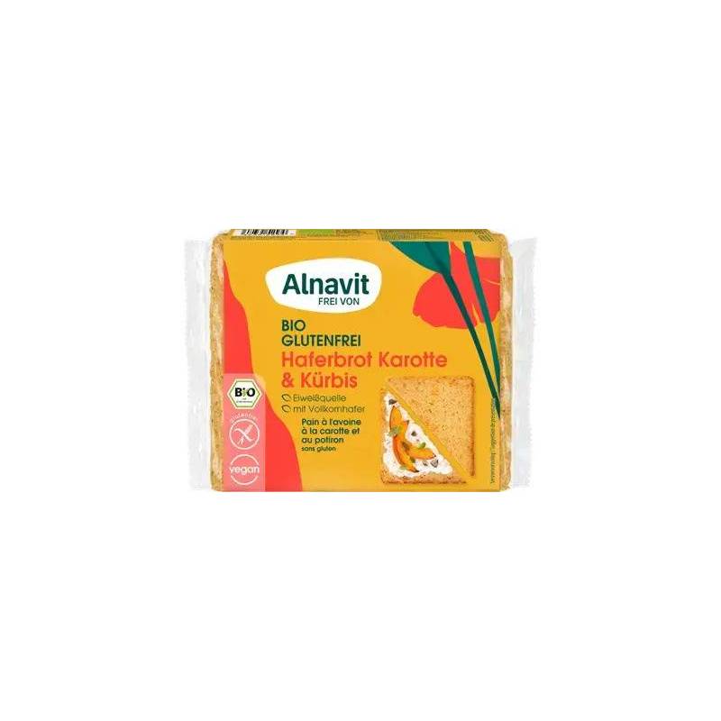 Paine cu ovaz, morcov si dovleac fara gluten, bio, 250g - Alnavit