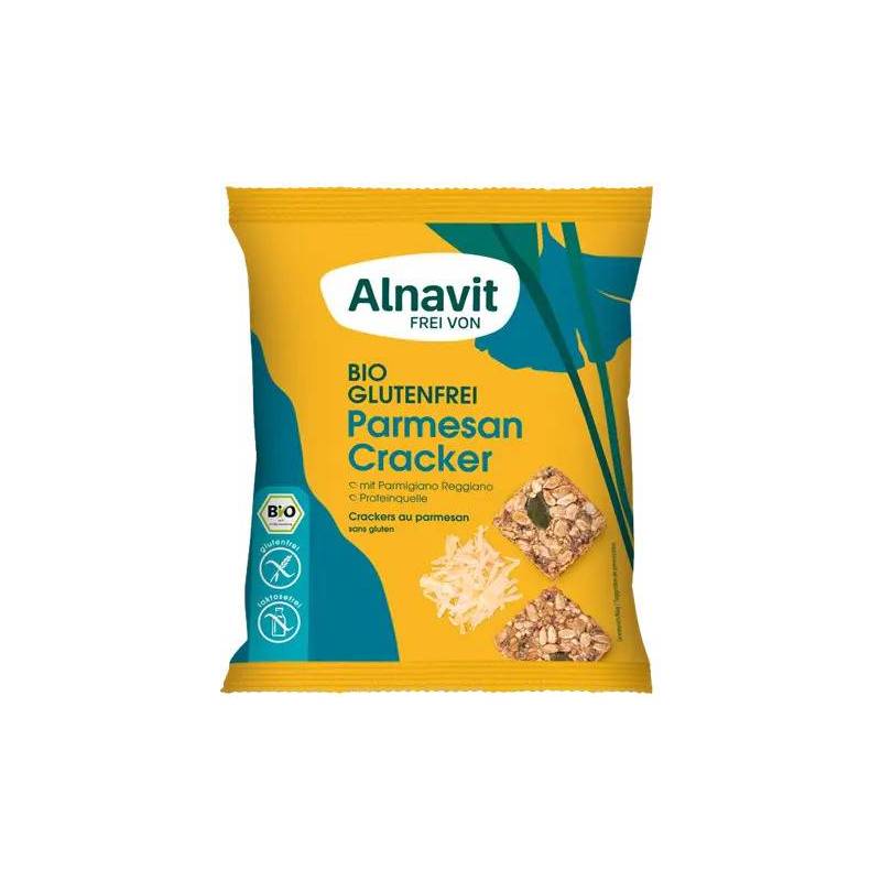 Crackers cu parmezan, fara gluten, eco-bio, 75g - Alnavit