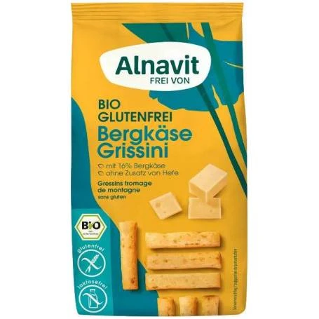Grisine cu branza, fara gluten, eco-bio, 100g - Alnavit