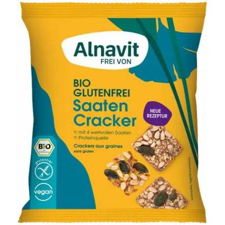 Crackers cu seminte, fara gluten, eco-bio, 75g - Alnavit