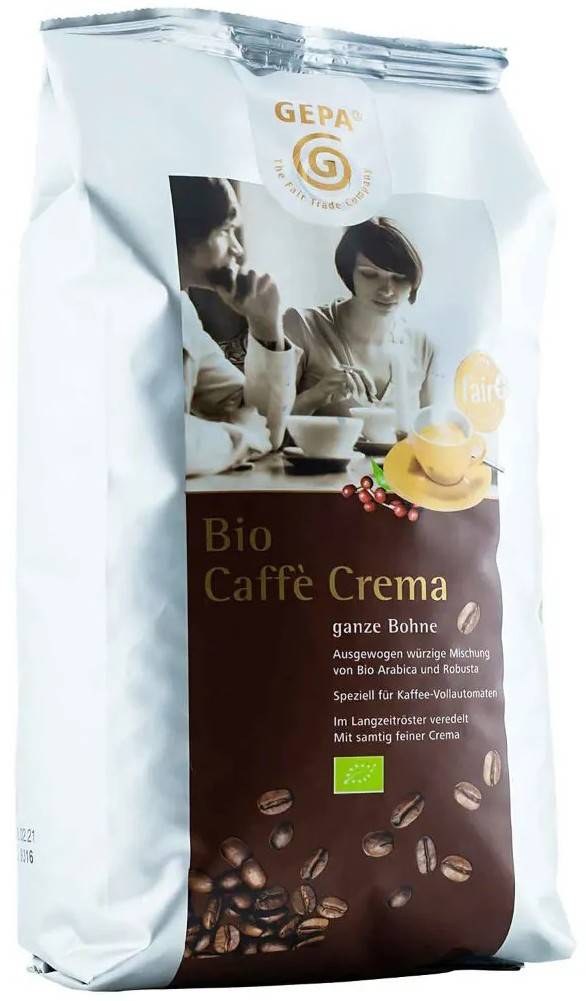 Cafea boabe crema, eco-bio, 1000 g, Fairtrade - Gepa