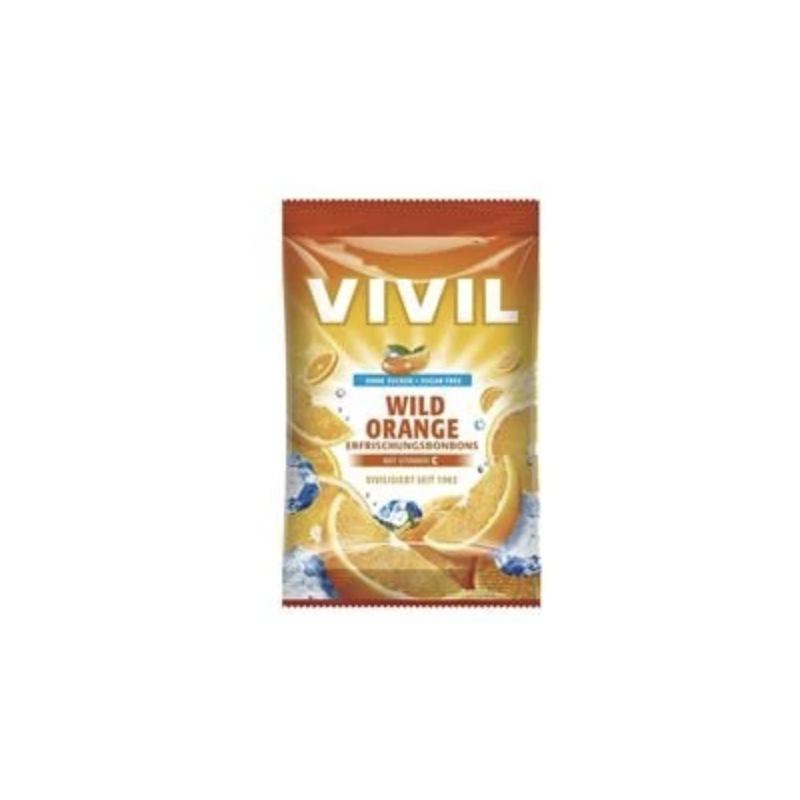 Bomboane Portocala Amara cu Vitamina C Fara Zahar 80g - Vivi