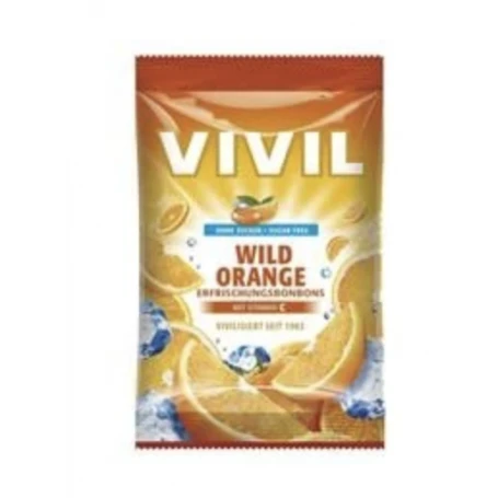 Bomboane Portocala Amara cu Vitamina C Fara Zahar 80g - Vivi