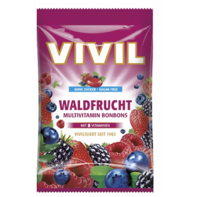Bomboane fara zahar cu aroma de fructe de padure Multivitamine, 60g - Vivil