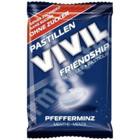 Bomboane cu menta naturala fara zahar Friendship, 25g - Vivil