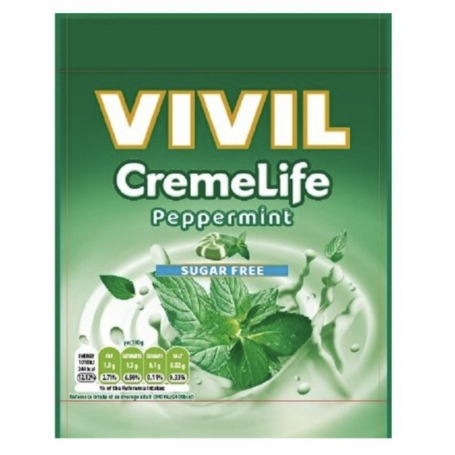 Bomboane cu aroma de vanilie si menta fara zaharuri Creme Life Classic, 60g - Vivil