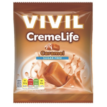 Bomboane cu aroma de caramel fara zaharuri Creme Life Classic, 60g - Vivil