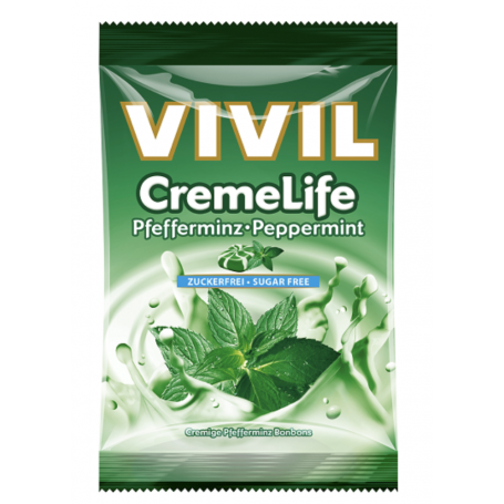 Bomboane fara zahar cu menta Creme Life, 110g - Vivil