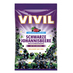 Bomboane fara zahar cu aroma de coacaze negre cu vitamina C, 60g - Vivil