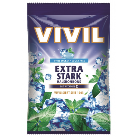 Bomboane fara zahar Extra Stark cu vitamina C, 60g - Vivil