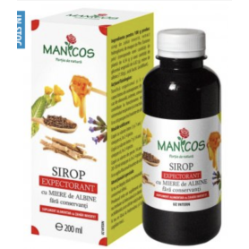 Sirop expectorant cu miere, lemn-dulce si cuisoare 200ml - Manicos
