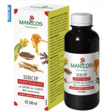 Sirop expectorant cu miere, lemn-dulce si cuisoare 200ml - Manicos