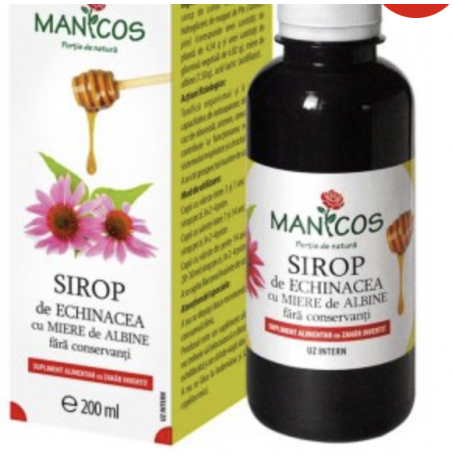 Sirop de echinacea cu miere 200ml - Manicos