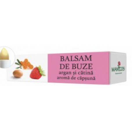 Balsam de buze cu ulei de argan, catina si aroma de capsuna 4.8 - Manicos