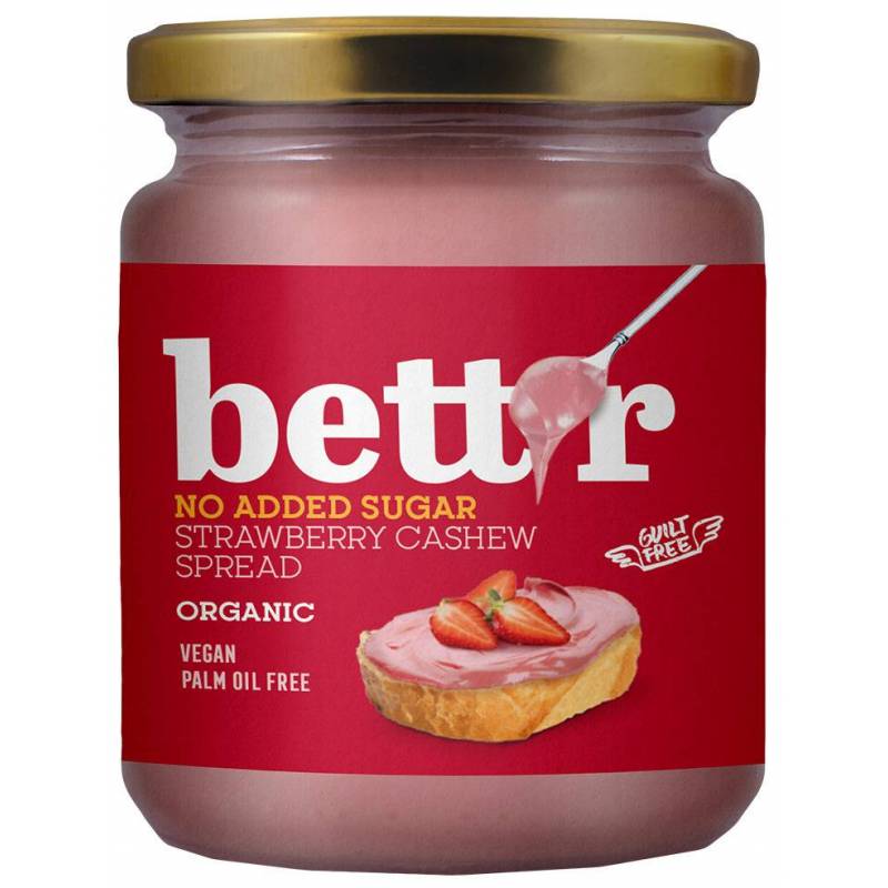 Crema tartinabila de caju si capsuni, fara zahar, eco-bio, 250g -