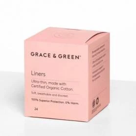 Panty liners din bumbac organic 100% Ultra Subtiri, 24buc - Grace and Green