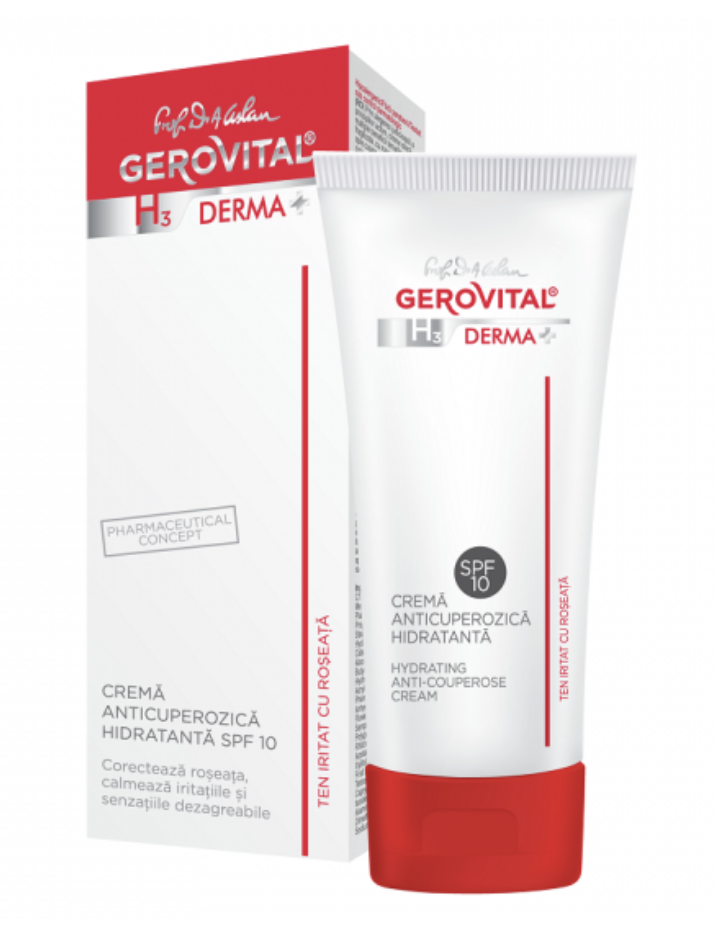 Crema Anticuperozica Hidratanta Spf10, Gerovital Derma H3, 50ml - Gerovital