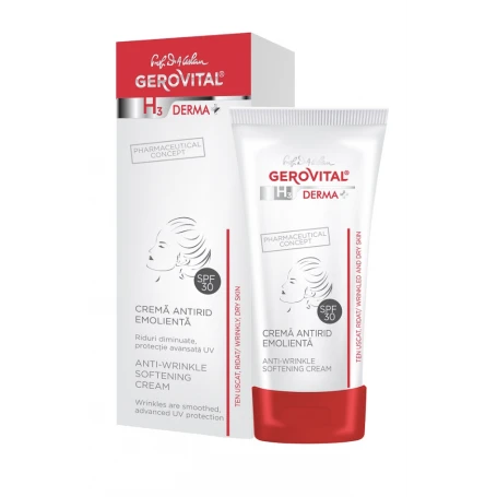 Crema antirid emolienta, SPF30, Gerovital Derma H3, 30ml - Gerovital