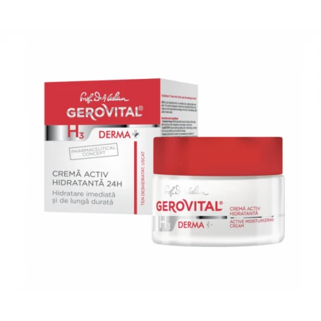 Crema activ hidratanta 24h, Gerovital Derma H3, 50ml - Gerovital