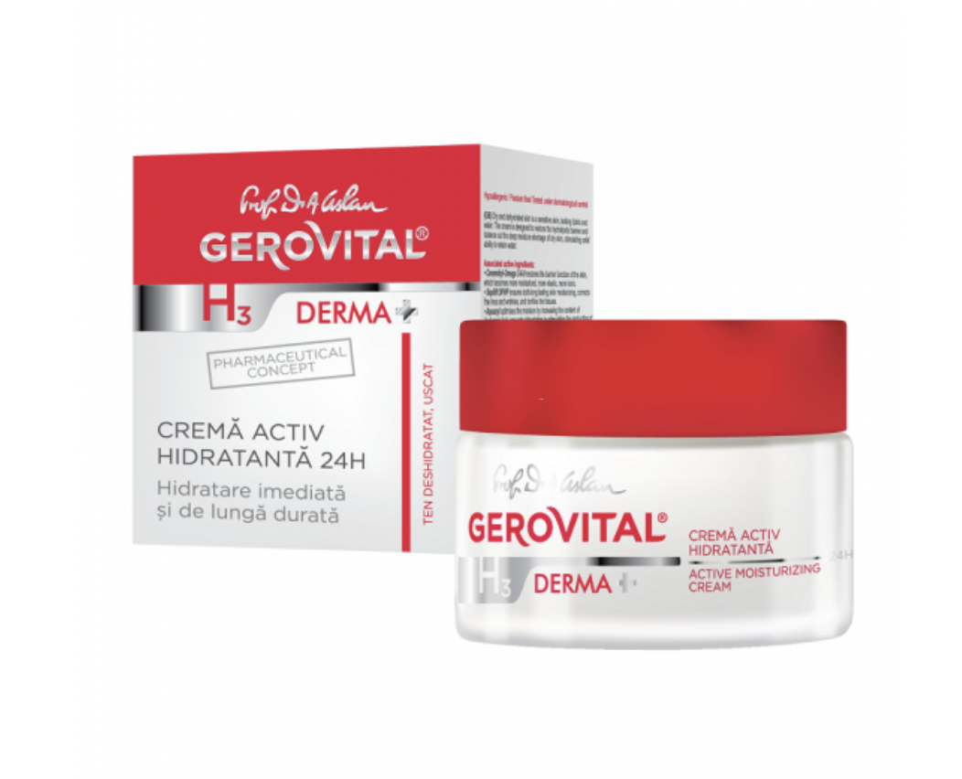 Crema Activ Hidratanta 24h, Gerovital Derma H3, 50ml - Gerovital