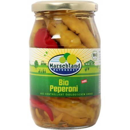 Ardei iute mediu in otet de mere Eco-Bio 320g / 150g - Marschland Naturkost