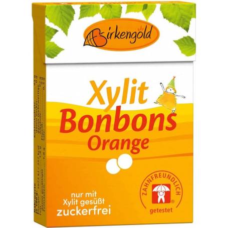 Bomboane cu Xylitol si Portocale, 30gr - Birkengold