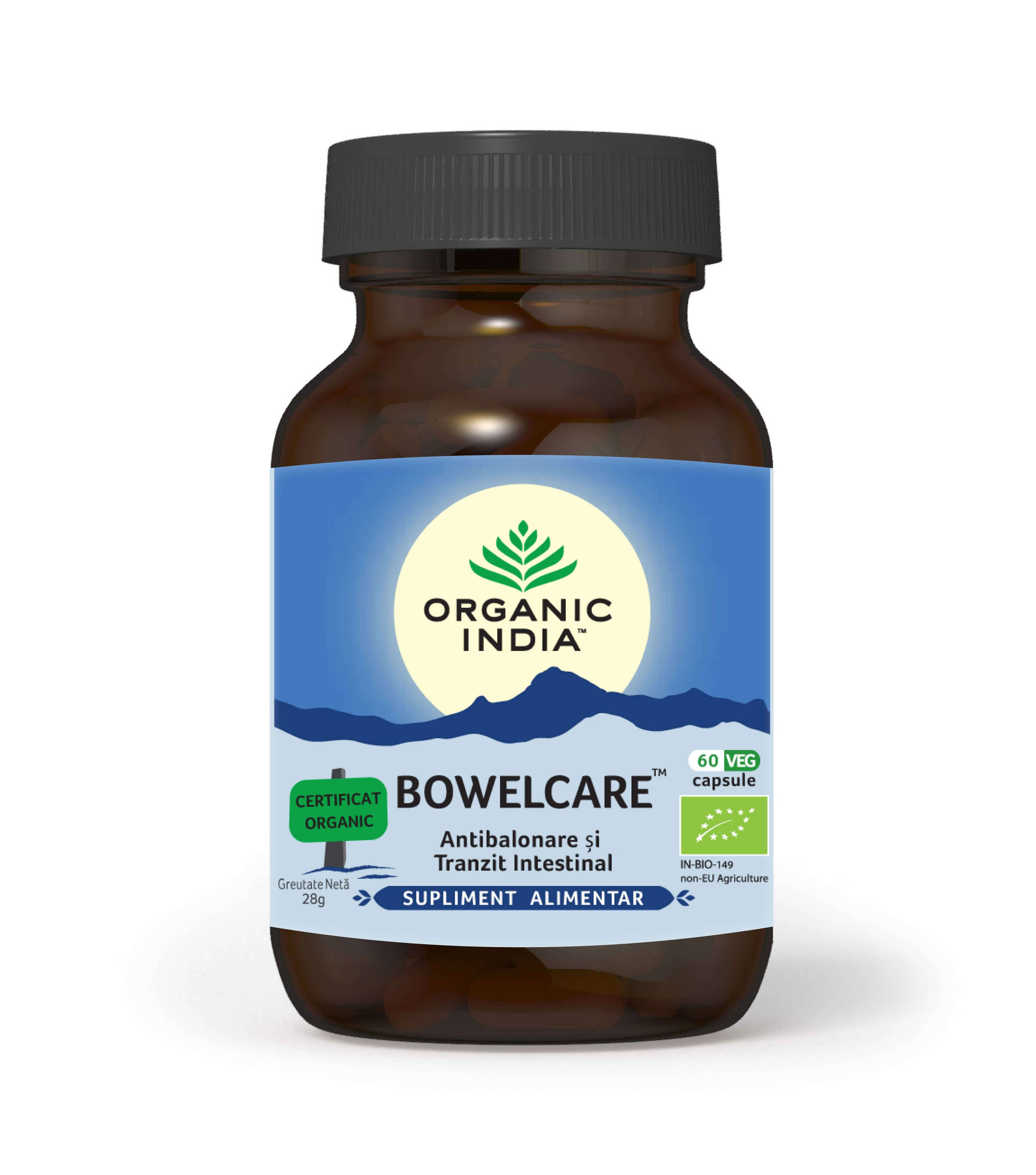 Bowelcare - balonare si tranzit intestinal - 60cps veg - organic india
