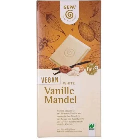 Ciocolata alba vegan cu vanilie si migdale, eco-bio, 100 g, Fairtrade - Gepa