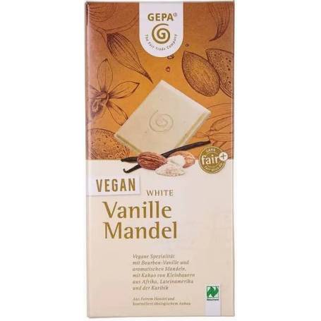 Ciocolata alba vegan cu vanilie si migdale, eco-bio, 100 g, Fairtrade - Gepa