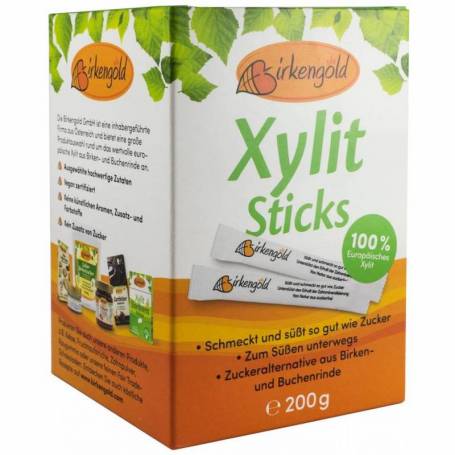 Indulcitor, 100% xylitol 200g, 50 pliculete a 4g, - Birkengold