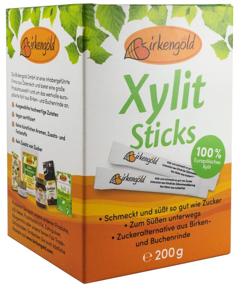 Indulcitor, 100% xylitol 200g, 50 pliculete a 4g, - Birkengold