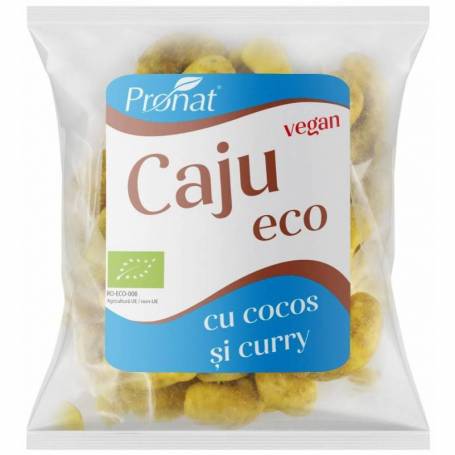 Caju condimentat cu aroma de curry si nuca de cocos Eco-Bio 50g - Pronat