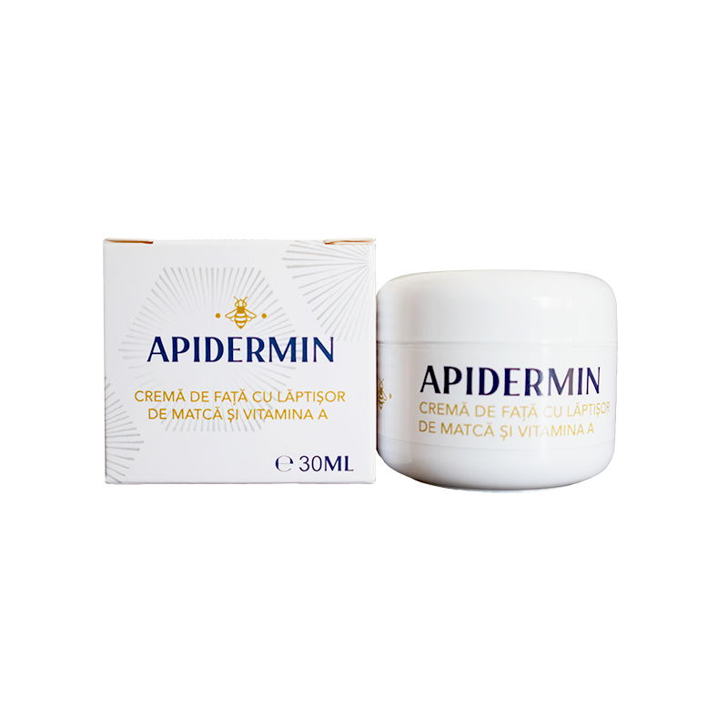 CREMA DE FATA CU LAPTISOR DE MATCA SI VITAMINA A, APIDERMIN 30ml,