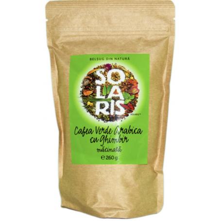 CAFEA VERDE ARABICA MACINATA CU GHIMBIR, 260 gr - SOLARIS